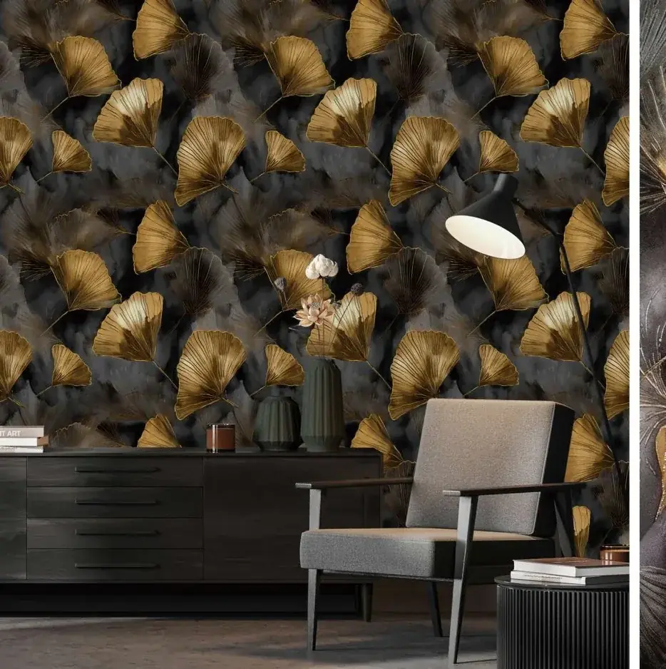 Luxury Leaf Texture wallpaper design by Tridant Wallpaper in Greater Noida West