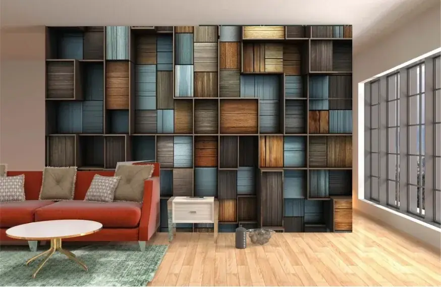 3D Box Wall wallpaper design by Tridant Wallpaper in Greater Noida West