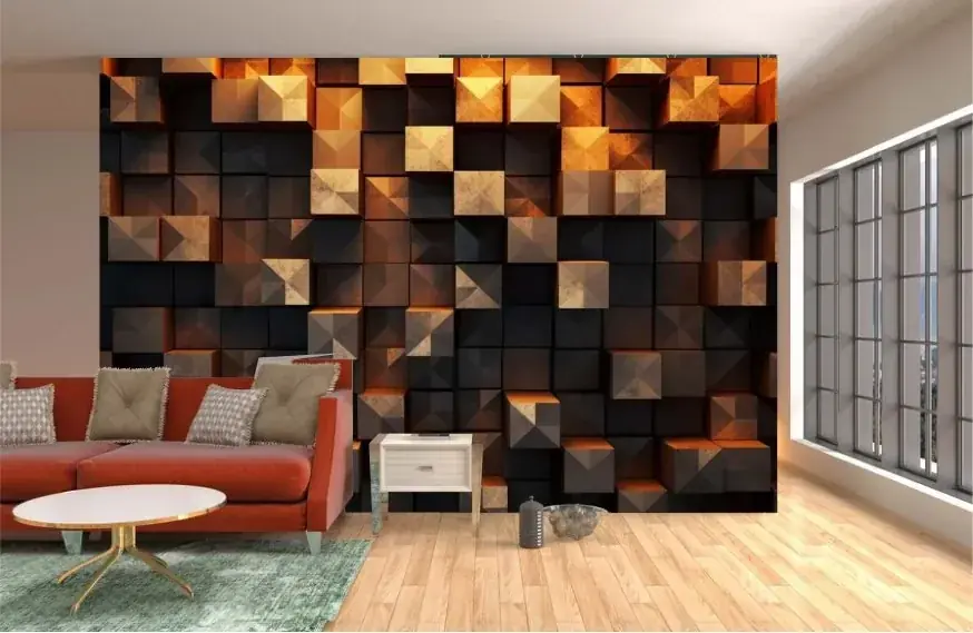 3D Cube Accent wallpaper design by Tridant Wallpaper in Greater Noida West
